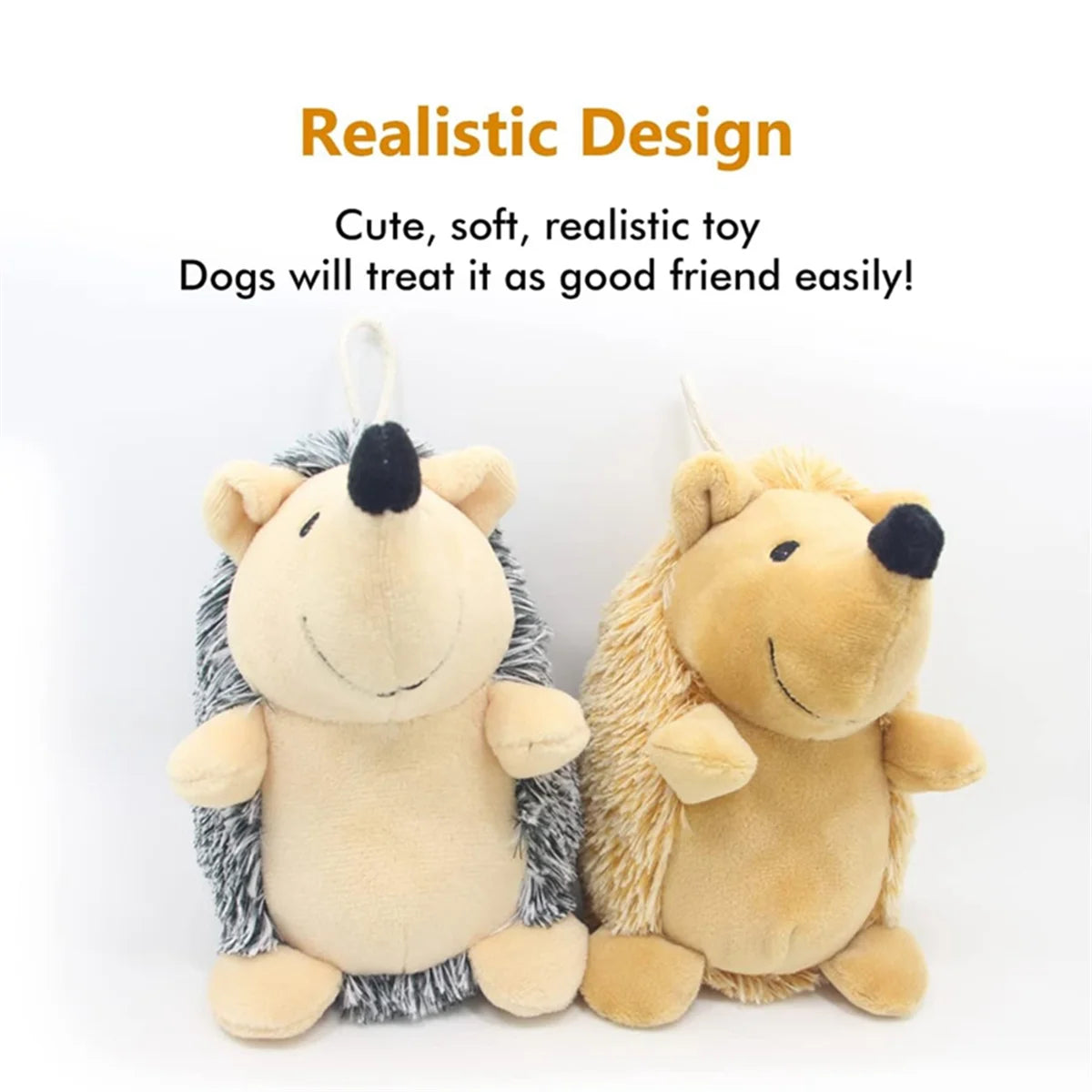 Dog Squeaky Toys Hedgehog Stuffed Plush Dog Chew Toys Interactive Dog Toys for Small Medium and Large Dog,B