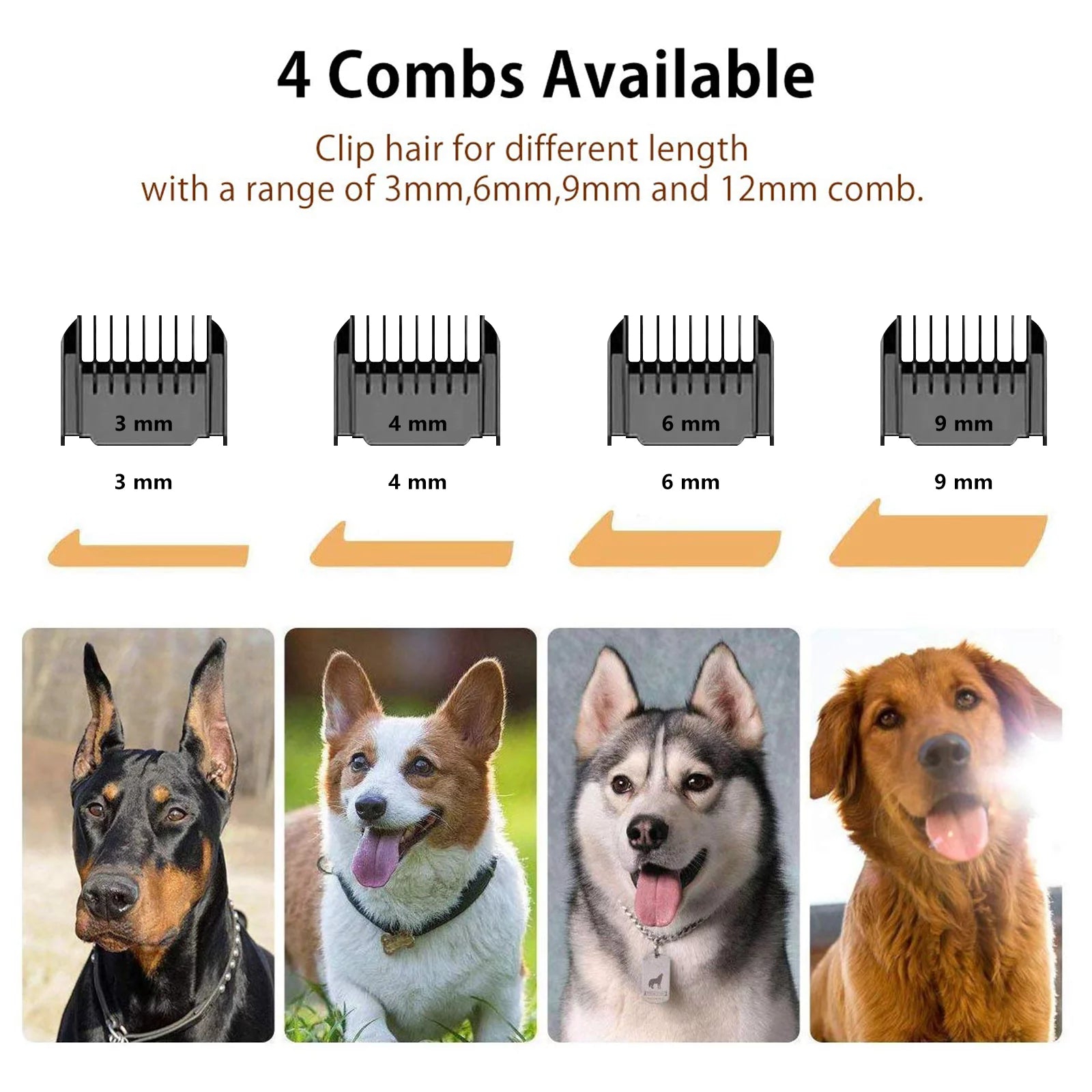 Rechargeable Dog Clippers, Low Noise Pet Shaver Dog Grooming Kit Cordless Professional Dog Hair Trimmer with Comb Scissors for Dogs Cats & Others